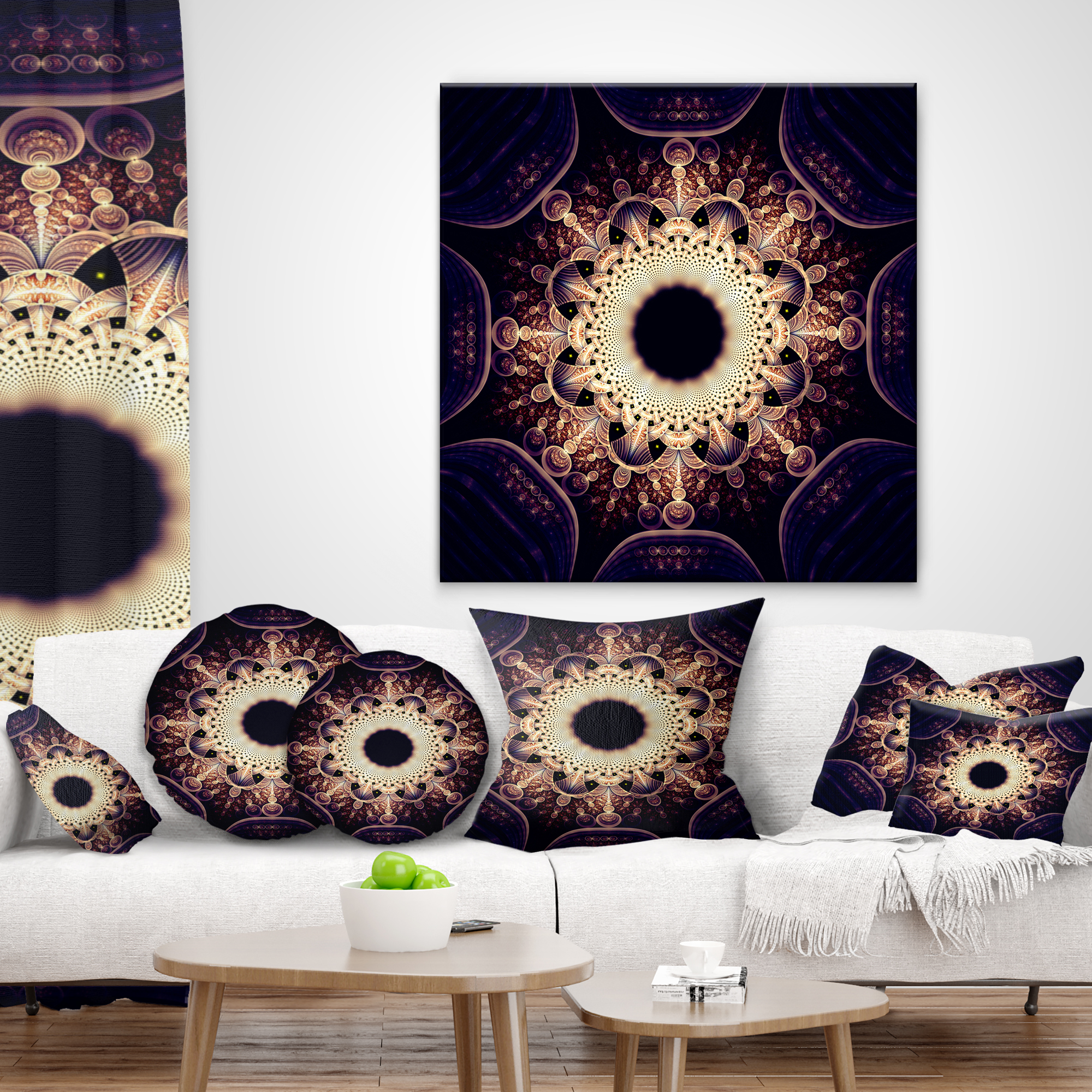 Designart 18" x 18" Contemporary, Modern Black Polyester Throw Pillow