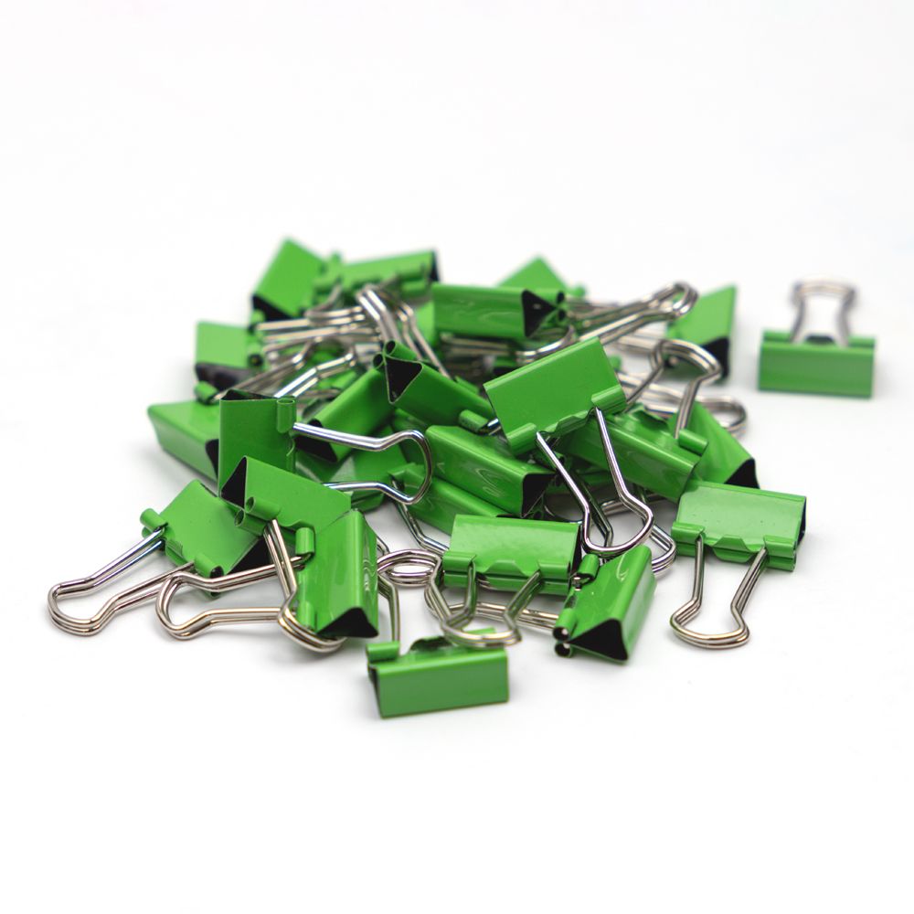 JAM Paper Colorful Binder Clips, Extra Small, 3/5 inch (15 mm), Green, 30/Pack