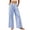 Blue, variant on Tqcoqu Women's Striped Wide Leg High Waist Pants,Drawstring Elastic Loose Casual Beach Vacation Long Trouser with Pockets