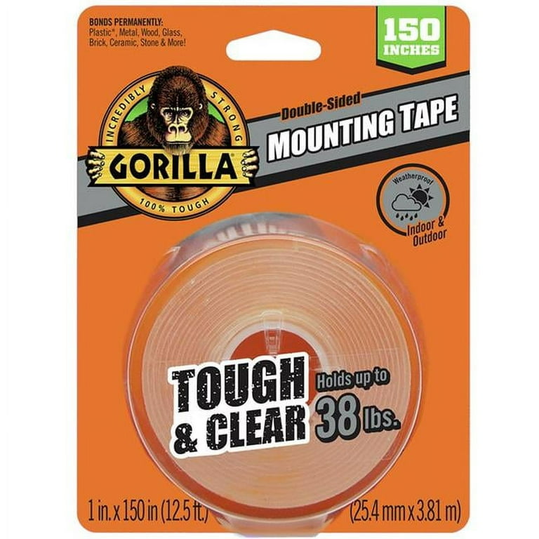  Gorilla Heavy Duty, Extra Long Double Sided Mounting Tape, 1 x  120, Black, (Pack of 4) : Office Products