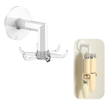 

TODOZO Wall Hook 360 Rotating Wall Hooks Punch Kitchen Utensil Hanging Rack For Spoon Spatula Towel Organizer
