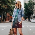 thumbnail image 4 of Honeii Colorful Rainbow Glitter Print Women's Sleeveless Dress, Loose Fit Casual Dress for Women, Summer Fashion Dress, 4 of 7