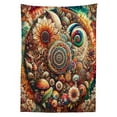 thumbnail image 2 of Ambesonne Hippie Outdoor Tablecloth, Psychedelic Floral Huddle, 58"x104", Vermilion Teal Beige, 2 of 2