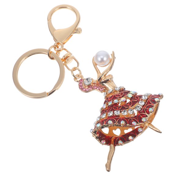 MLINS Ornaments Ballet Girl Keychain Girl Travel 13.80X5.60X2.00CM Red