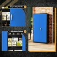 thumbnail image 5 of SOLAURA 72" Metal Garage Storage Cabinet with Locking Doors and Adjustable Shelves for Home, Office(Black Blue), 5 of 7