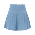 thumbnail image 6 of XIYON Shorts For Women Cotton High Elastic Waisted Pleated Ruffle Shorts Beach Flowy Casual Streetwear Lightweight, 6 of 6