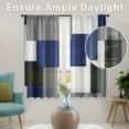 thumbnail image 6 of Dark Blue Window Curtains 63 Inch Length Geometric Window Curtains Over Sink Set of 2, Black Grey White Curtain for Bedroom Living Room, Modern Abstract Kitchen Decor 42x63 Inch, 6 of 6