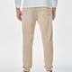 thumbnail image 3 of Pantalones largos para hombre, color liso, con bolsillo, cintura elástica, cordón ajustable, de poliéster, 3 of 8