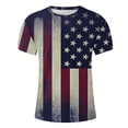 thumbnail image 4 of Qertyioot Hommes Imprimer Manches Courtes Col Rond T-shirt Mode Décontracté Manches Courtes, 4 of 5