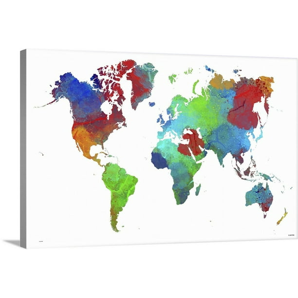 Great BIG Canvas "World Map XVI" Canvas Wall Art