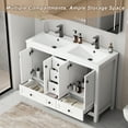 thumbnail image 6 of Eclife 48" Freestanding Bathroom Vanity Set with Resin Double Sink Top, PU Paint, Water Saving Faucet, White, 6 of 11