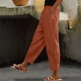 thumbnail image 2 of VEKDONE Womens Linen Long Pants Red S, 2 of 6