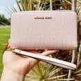thumbnail image 6 of Michael Kors Women's Jet Set Large Flat Phone Wristlet, Dark Powder Blush Pink, 6 of 6