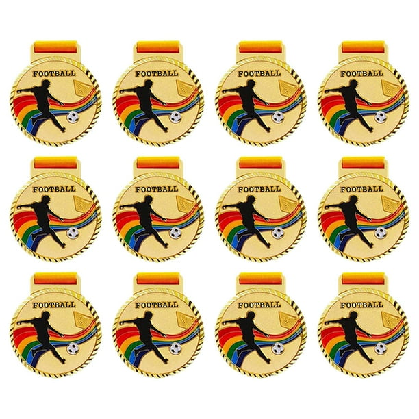 12x Medallas de Fútbol para Premios de Participación Premios Regalos de Equipo Medallas de Ganador de Aleación medalla de oro