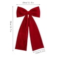 thumbnail image 3 of 3Pcs Velvet Ribbon Bows Christmas Tree Decorations,4in x 10in Vintage Xmas Ornaments for Tree Home Party Front Door Wreath Garland Holiday Decor, 3 of 7