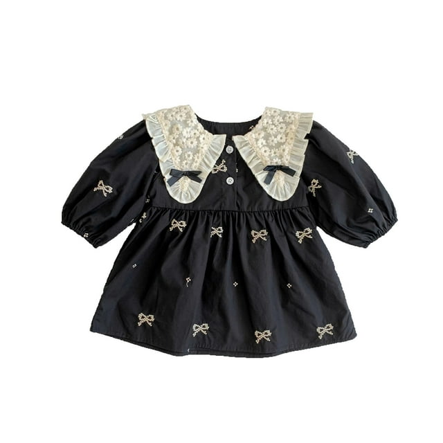 SXcggal One Robe à Manches Longues à Imprimés pour Tout-Petites Filles, Robes de Danse et de Fête, Vêtements Doux Mignons Décontractés, Robe pour Enfants