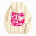 thumbnail image 4 of Kaprioy Women Cute Flower Print Hoodie Comfy Preppy Hooded Sweatshirt for Teen Girls Long Sleeve Drawstring Oversized Pullover Tops Women Teen Girls Graphic Long Sleeve Sweatshirt With Pockets, 4 of 5
