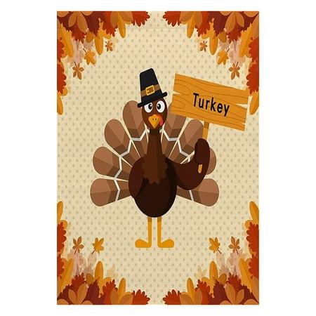 dajkiuy Fall Pumpkin Garden Flags 12x18 Vertical Double Sided,Turkey Theme Flag for Outside Decor, Autumn Thanksgiving Holiday Outdoor Day Sign Decorations for Home