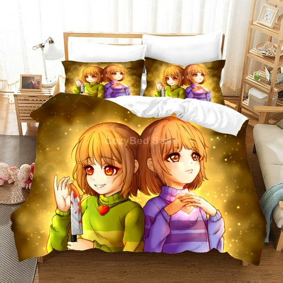 Undertale Sans Bedding Set Cartoon Duvet Cover Sets Comforter Bed Linen Twin Single Size Fashion Luxury Kids Gift Bed Sheets