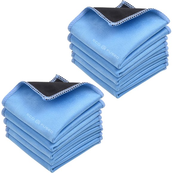 Eco-Fused Microfiber Cleaning Cloths -10 Pack - Double-Sided Cleaning Cloths - Microfiber and Suede Cloth for Smartphones, LCD TV, Tablets, Laptop Screens, Camera Lenses and Other Delicate Surfaces