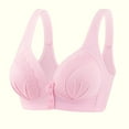 thumbnail image 4 of Dagegui Womens Bras S Women's Front Snap Bralettes Wide Strap No Underwire Bras Comfy Gather Adjustable Bra Underwear Hot Pink, 4 of 4