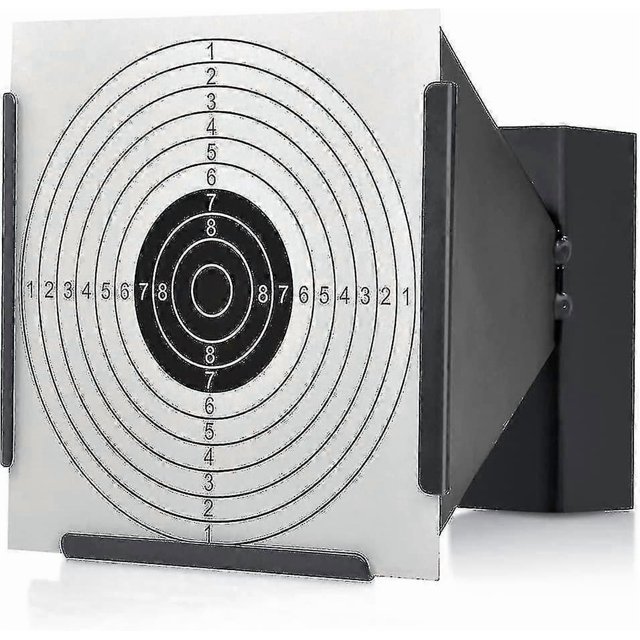14 X 14cm Target Stand + 100 Targets Air Pellet Trap Airsoft Rifle Black Funnel Banmo