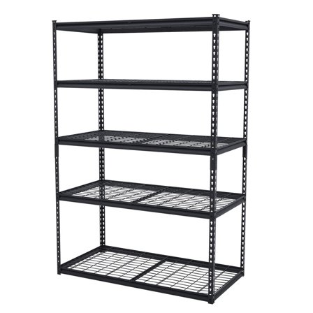 KOKEBREN 5 Tier 72" H Garage Storage Shelving Unit Heavy Duty Metal Utility Rack with Adjustable Shelves 2500 lbs,48"W x 24" D