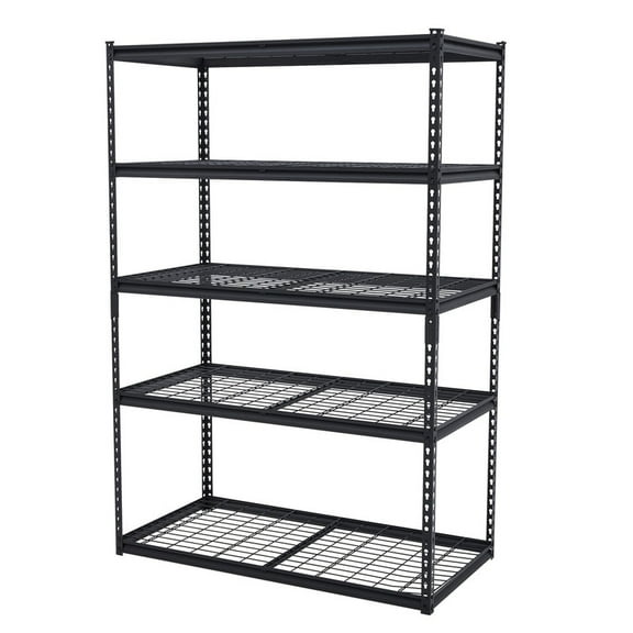 KOKEBREN 5 Tier 72" H Garage Storage Shelving Unit Heavy Duty Metal Utility Rack with Adjustable Shelves 2500 lbs,48"W x 24" D