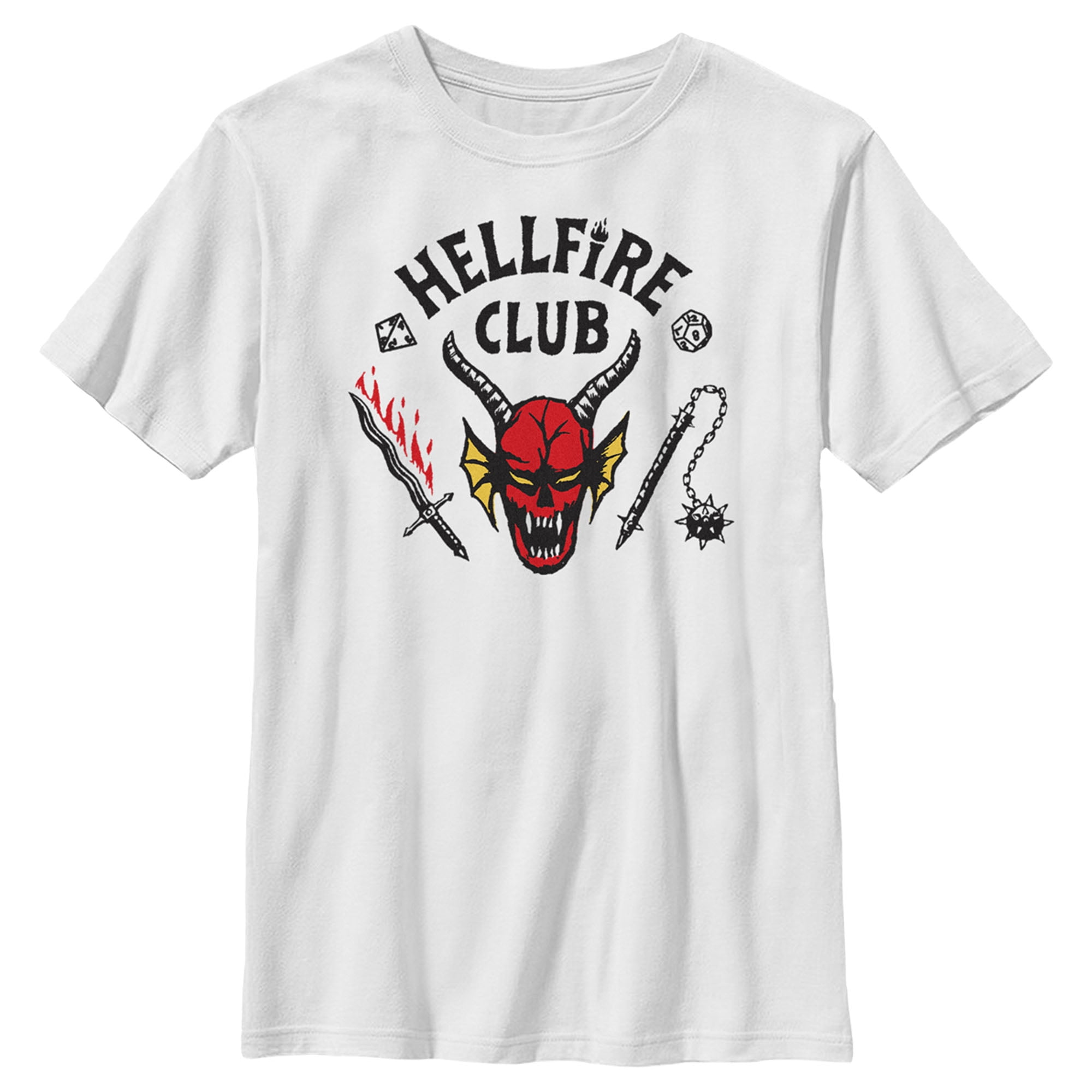 Boy's Stranger Things Welcome to the Hellfire Club  Graphic Tee White Small