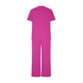 thumbnail image 2 of YueHuiYing Women's Spring/Summer Comfortable Casual Sports Pleated Short-Sleeve Pocket Pants Solid Color Set, 2 of 9
