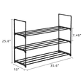 thumbnail image 4 of Hassch Shoe Rack, 3-Tier Stackable Shoe Organizer for Entryway, Metal Storage Shelf for 12-15 Pairs, Black, 4 of 6