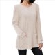 thumbnail image 2 of Camisas de Larga para Mujer, Suéteres Largos con Bolsillos, Túnicas Holgadas Albaricoque M, 2 of 5