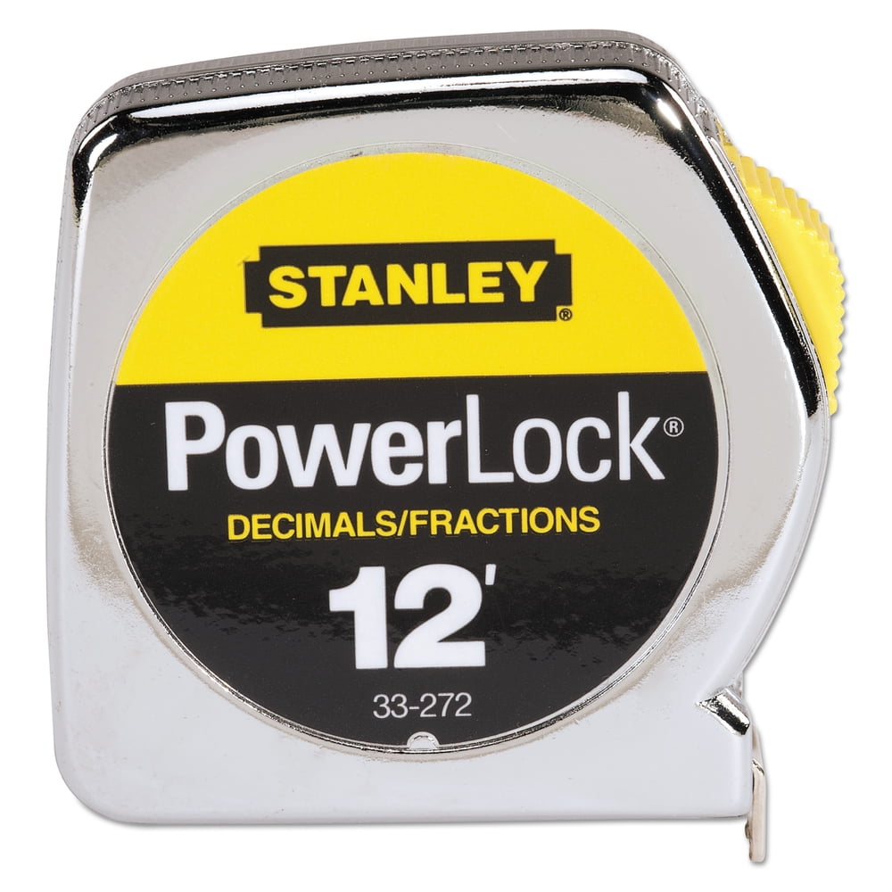 Stanley Tools Die Cast Tape Rule Decimal Fraction 1 2 X 12ft Yellow