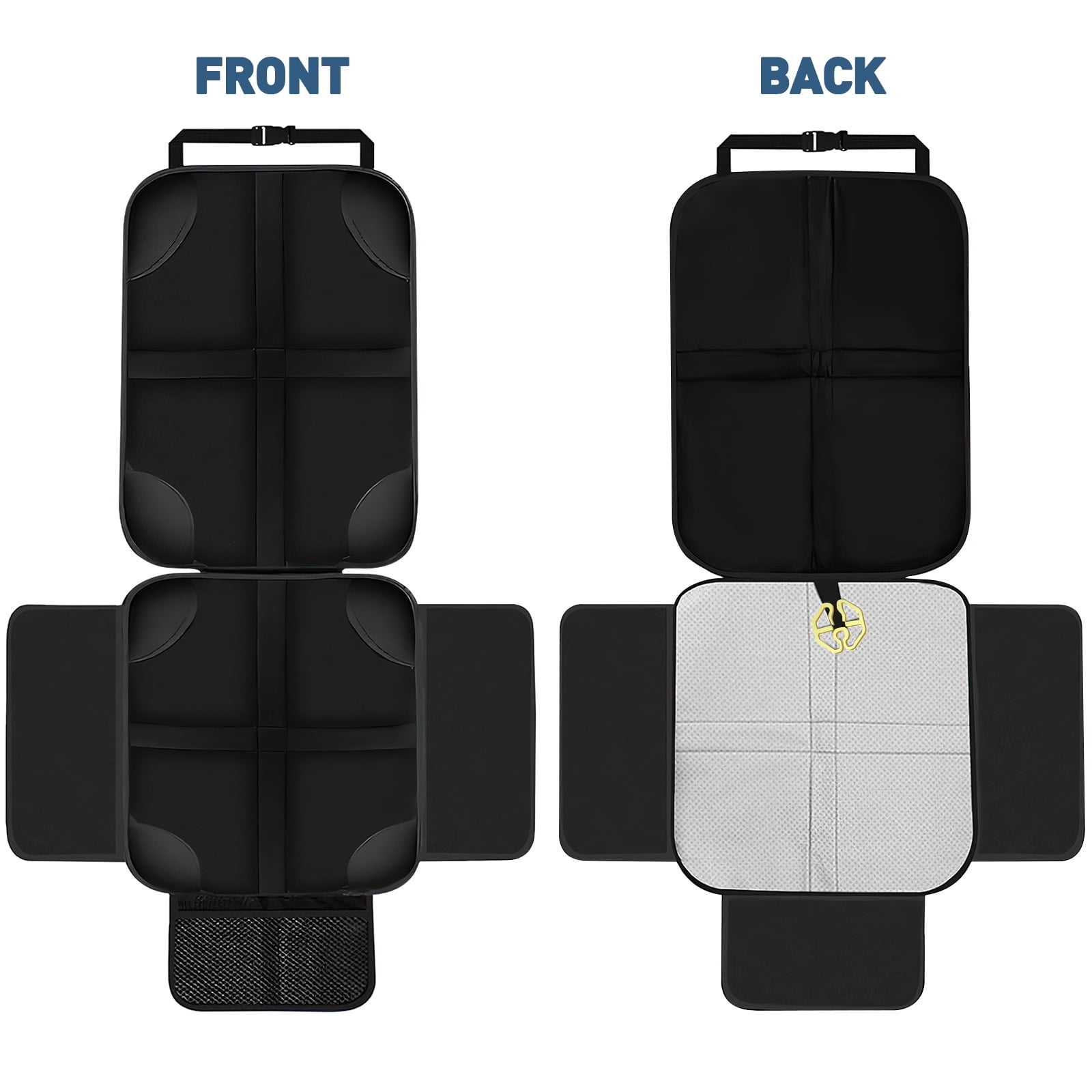 XUEYU Car Seat Protector, 2-Pack with Thick Padding and Mesh Pockets, Durable Waterproof Fabric with Non-Slip Backing, Universal Seat Cover Mat for Child Seats and Pets