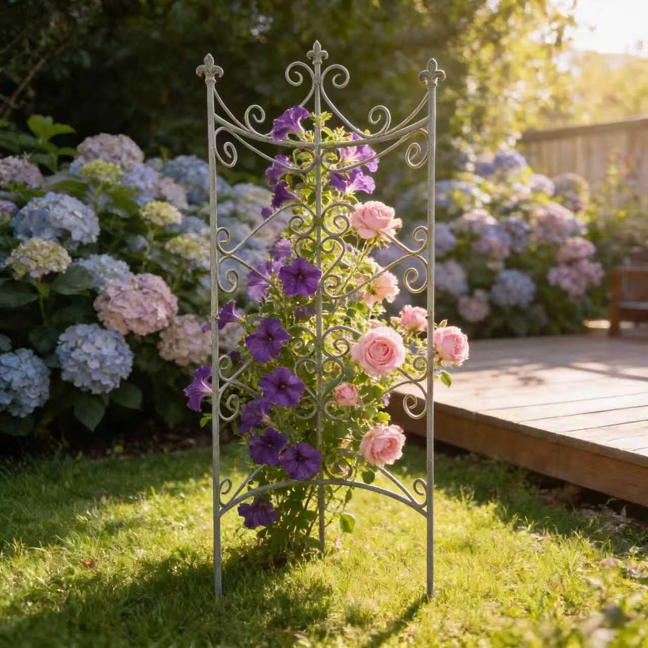 CQSXDA Vintage Style Iron Garden Fence 25.6 by 67.72 Inches  Landscape Pathway Decorative Panels, Anti Animal