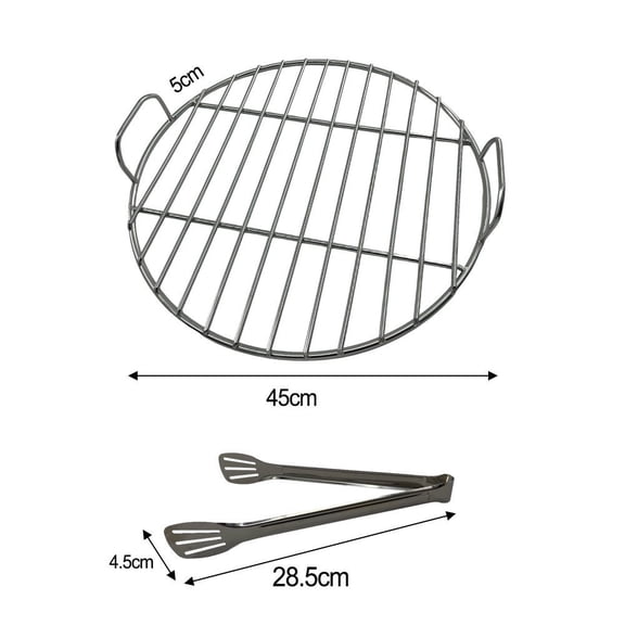 45/53/55Cm Stainless Steel Round Grill Grate With Grill Clips For Weber 7432 And 57Cm Charcoal Grills Outdoor Portable Barbecue