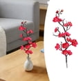 thumbnail image 2 of Artificial Cherry Blossom Branch, Faux Silk Cherry Blossom, Fake Flowers with Leaves, Bouquet Decorations for Home Living Room Bedroom Table Centerpiece Vase Wedding Decor, 1 Pc, 11.81 Inches, 2 of 5