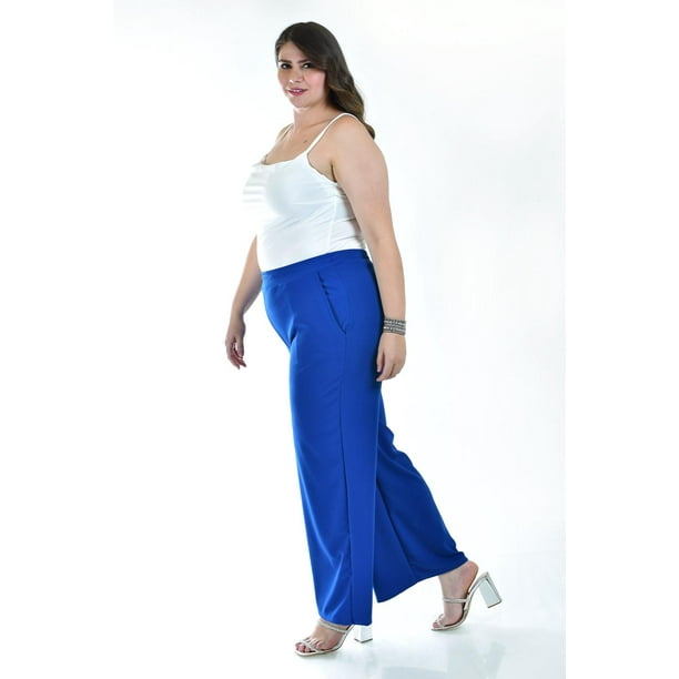Azul Eléctrico Pantalon Azul Claro Mujer Combinar Outfit PantalÃ³n
