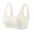 thumbnail image 2 of Seamless Bras for Women Soft Wireless Support Bra Comfortable No Underwire Full Cover Pull on Push up Underwear Bralette Ladies Wireless Padded Bra White M, 2 of 7