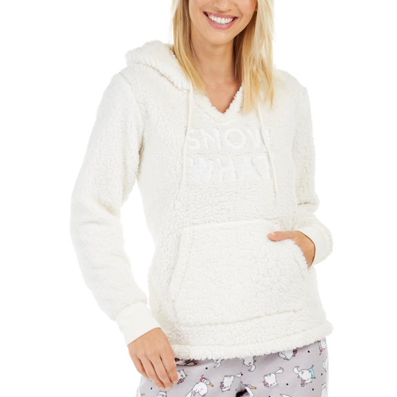 Jenni Womens Faux Sherpa Cozy Hoodie Size XL