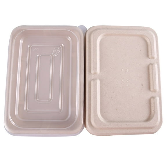 LEORX 10PCS Yellow Disposable Food Storage Containers PP and Paper for Home and Restaurant Use 700ML