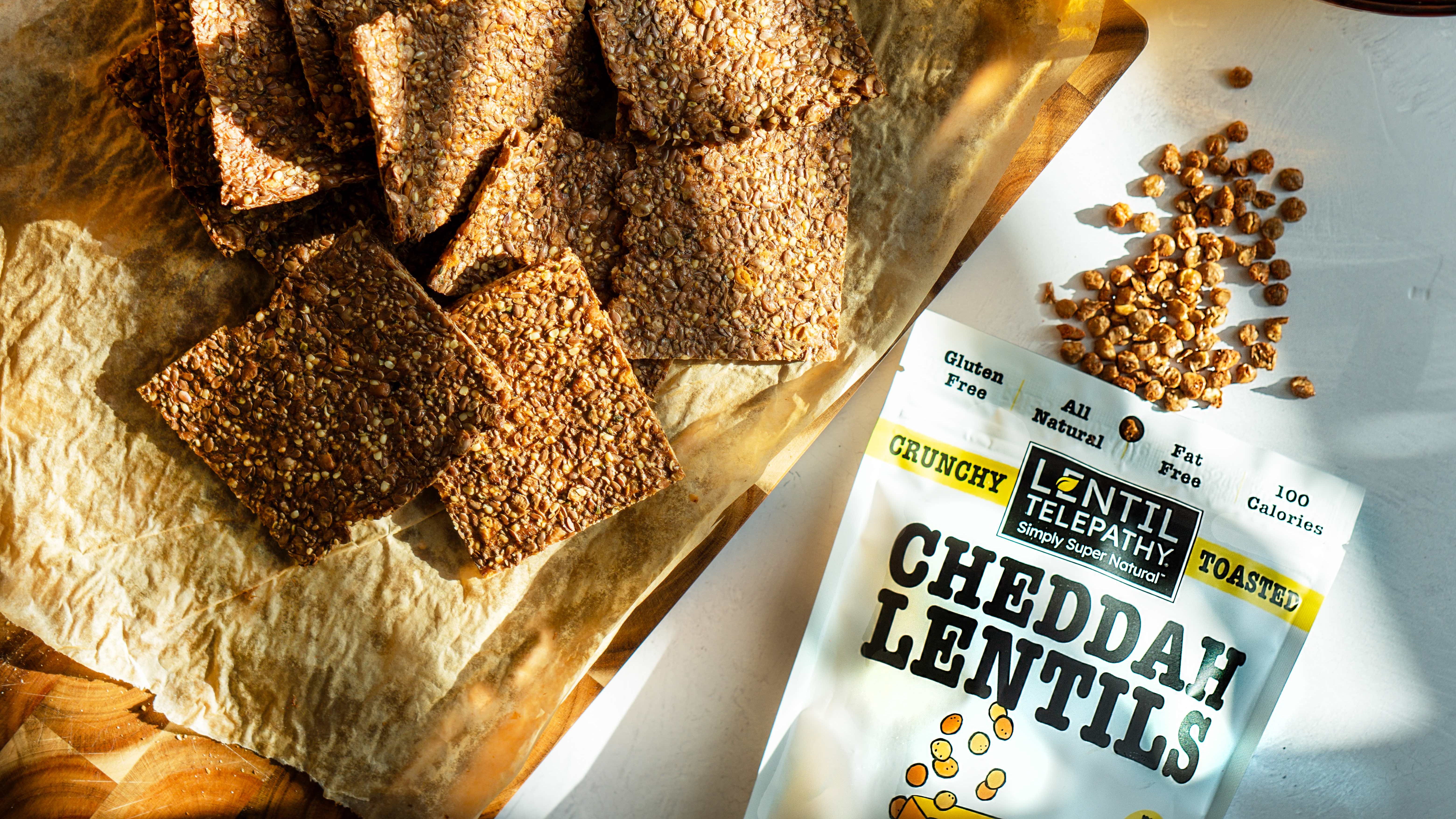 Lentil Telepathy Oil Free Crunchy Toasted Lentil Snack Variety Pack, 4 oz Bags, 3 Pack