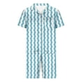 thumbnail image 4 of Mens Satin Pajama Sets with Pockets Lightweight 2 Piece Loungewear Outfits Stripe Printed Short Sleeve Shirts and Shorts Sleepwear Set, 4 of 4
