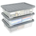thumbnail image 7 of Clear Storage Boxes with Wheels, 40L Underbed Storage Containers - 3 Pack, 7 of 7