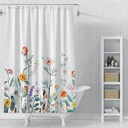 NORCKS Shower Curtains,3D Printed Plant Floral Shower Curtain for Bathroom  Waterproof Bathroom Curtain Home Decoration