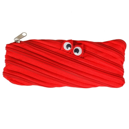 CBD Zipper Monster Pen Bag Pencil Case Red