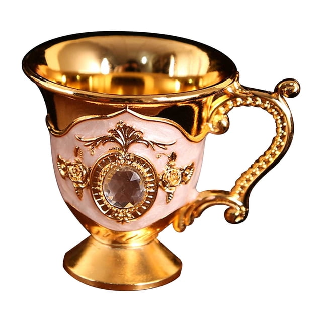 TIMIFIS Wine Glass Household Metal White Wine Glass Alloy Pattern Gemstoned Decoration Classical Wineware Many Options to Choose from Kitchen Appliances