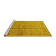 thumbnail image 2 of Ahgly Company Machine Washable Indoor Round Oriental Yellow Industrial Area Rugs, 5' Round, 2 of 4