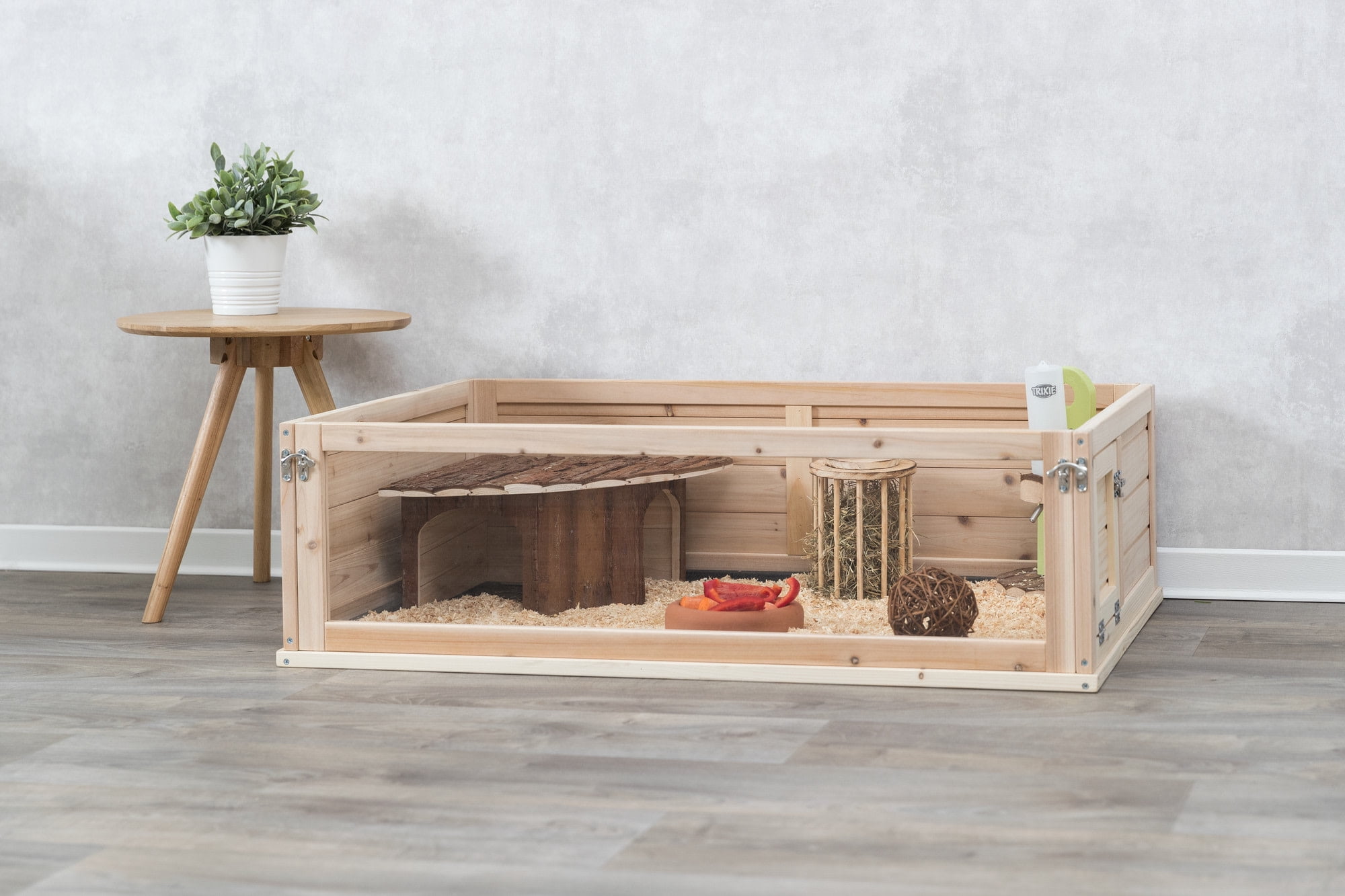 TRIXIE Small Animal Indoor Wooden Playpen with a View, Turtles, Guinea Pigs, Hamsters