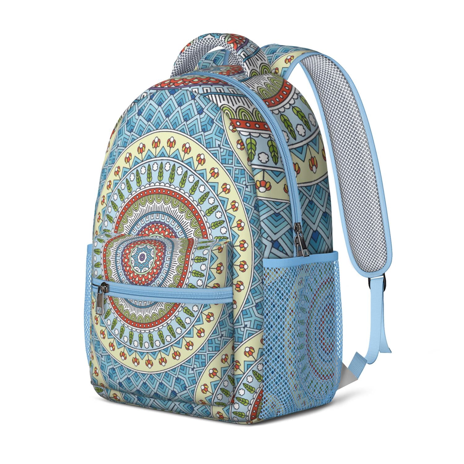 Artistic Spiritual Mandala Waterproof Bookbag - Ergonomic Design for College Students